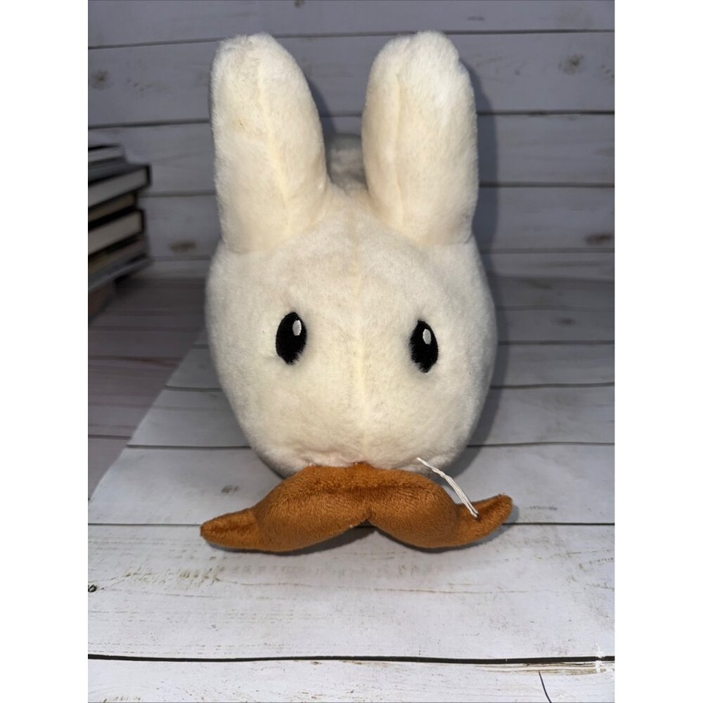 Kidrobot Kozik Mustachio Bunny Plush 2009 White‎ Rabbit Mustache 16” Read